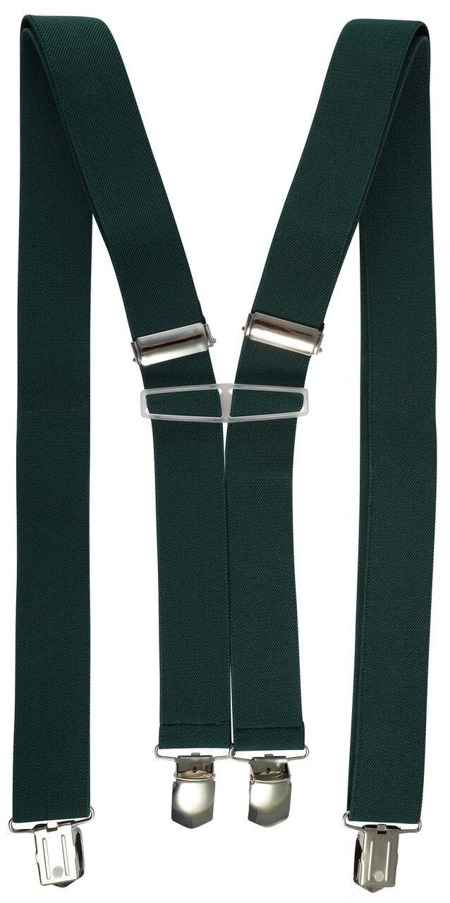 Tirantes elásticos verdes con clips metálicos