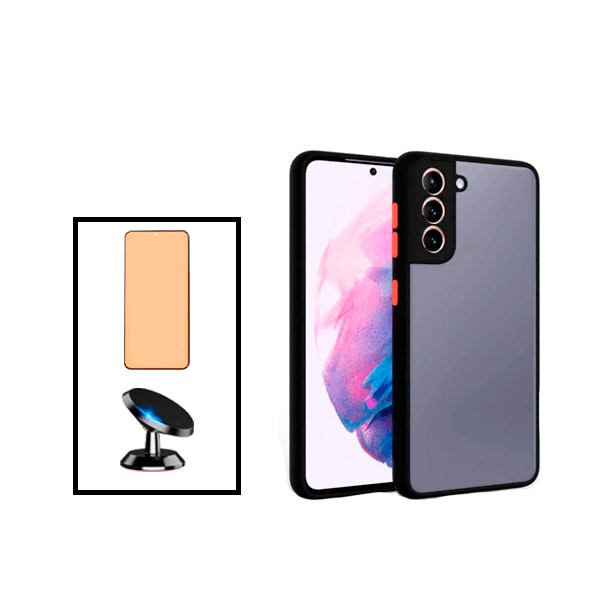 Funda antichoque, protector CeramicGlass y soporte magnético para Samsung Galaxy S22 5G