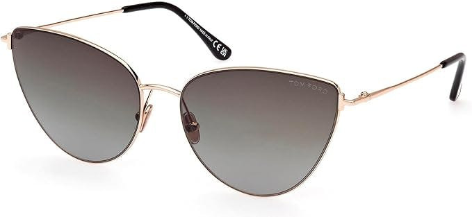 Gafas de sol Tom Ford FT1005 ojo de gato metal rosa gold lentes grises degradadas