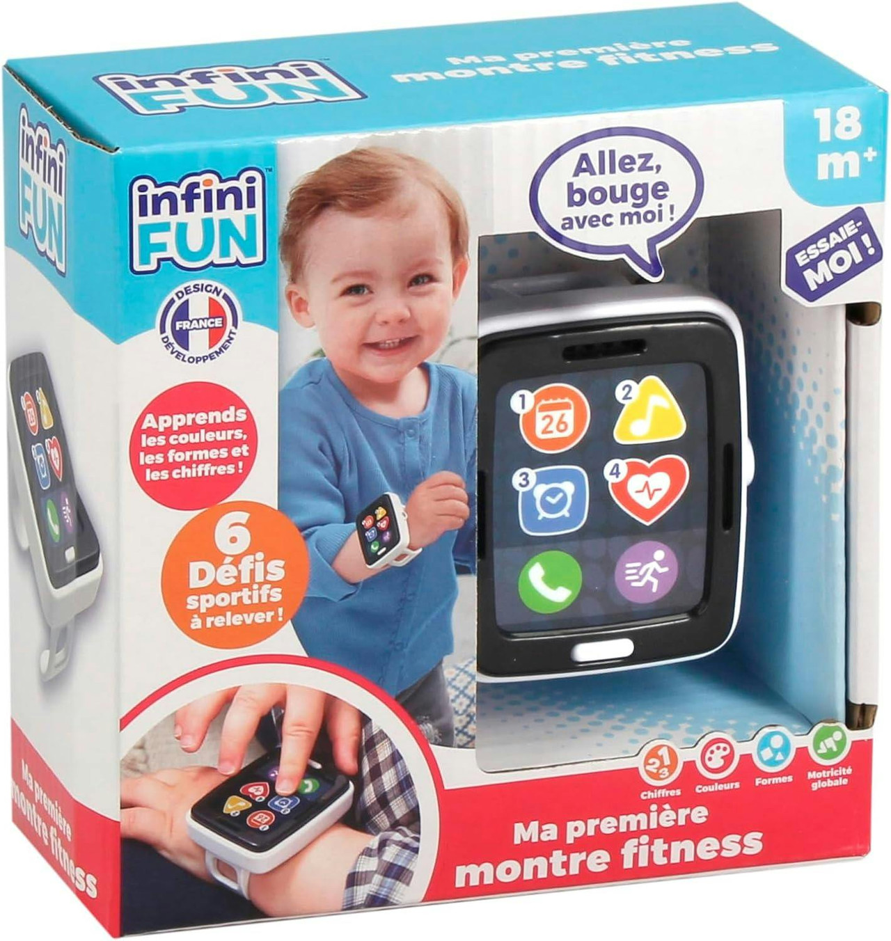 Children's toy fitness-style watch faux titanium