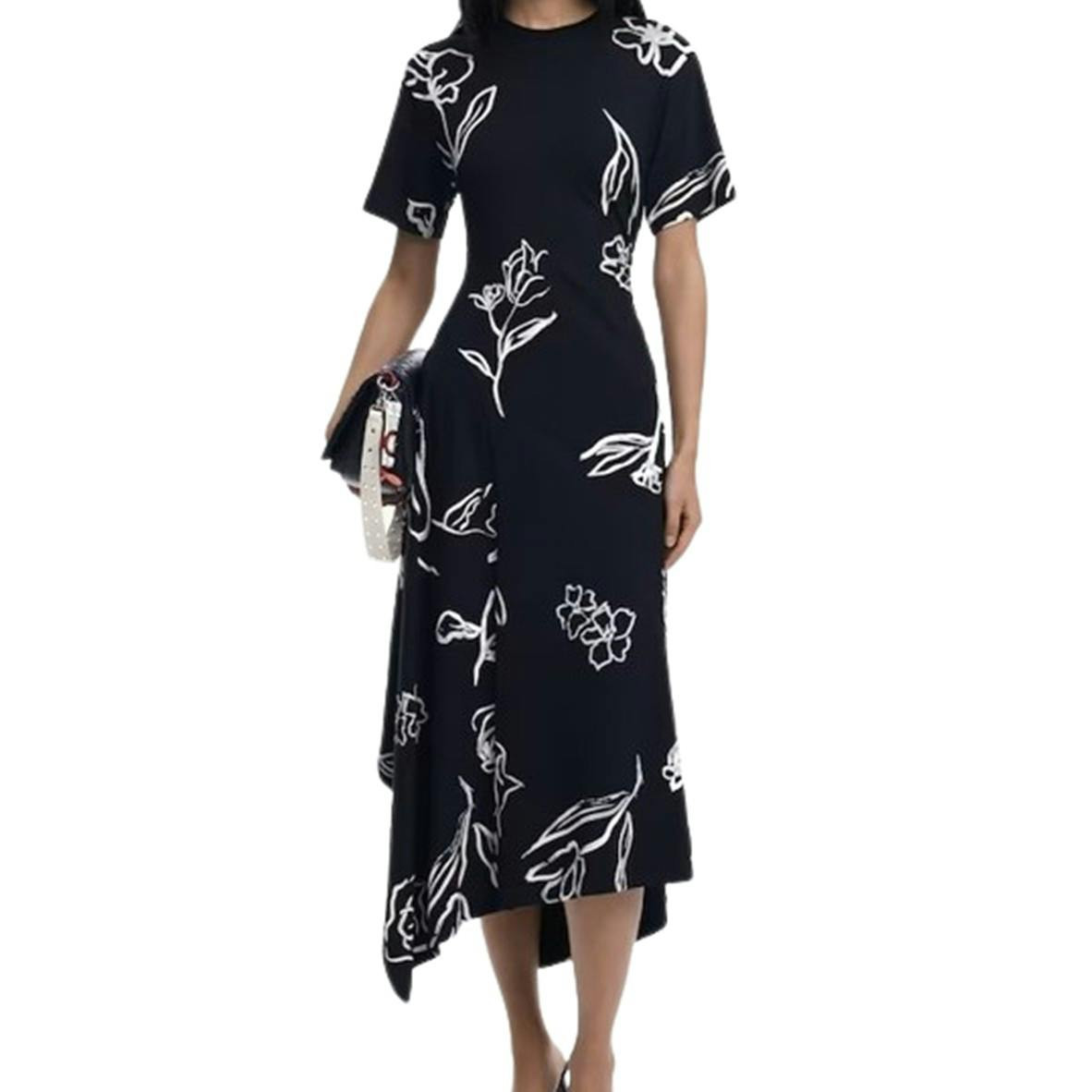 Vestido negro de mujer en algodón y elastano