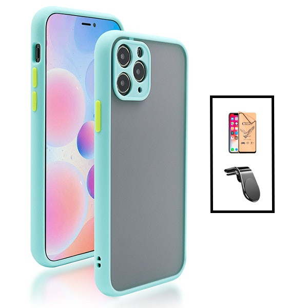 Kit funda antichoque con protector CeramicGlass y soporte magnético para iPhone 14