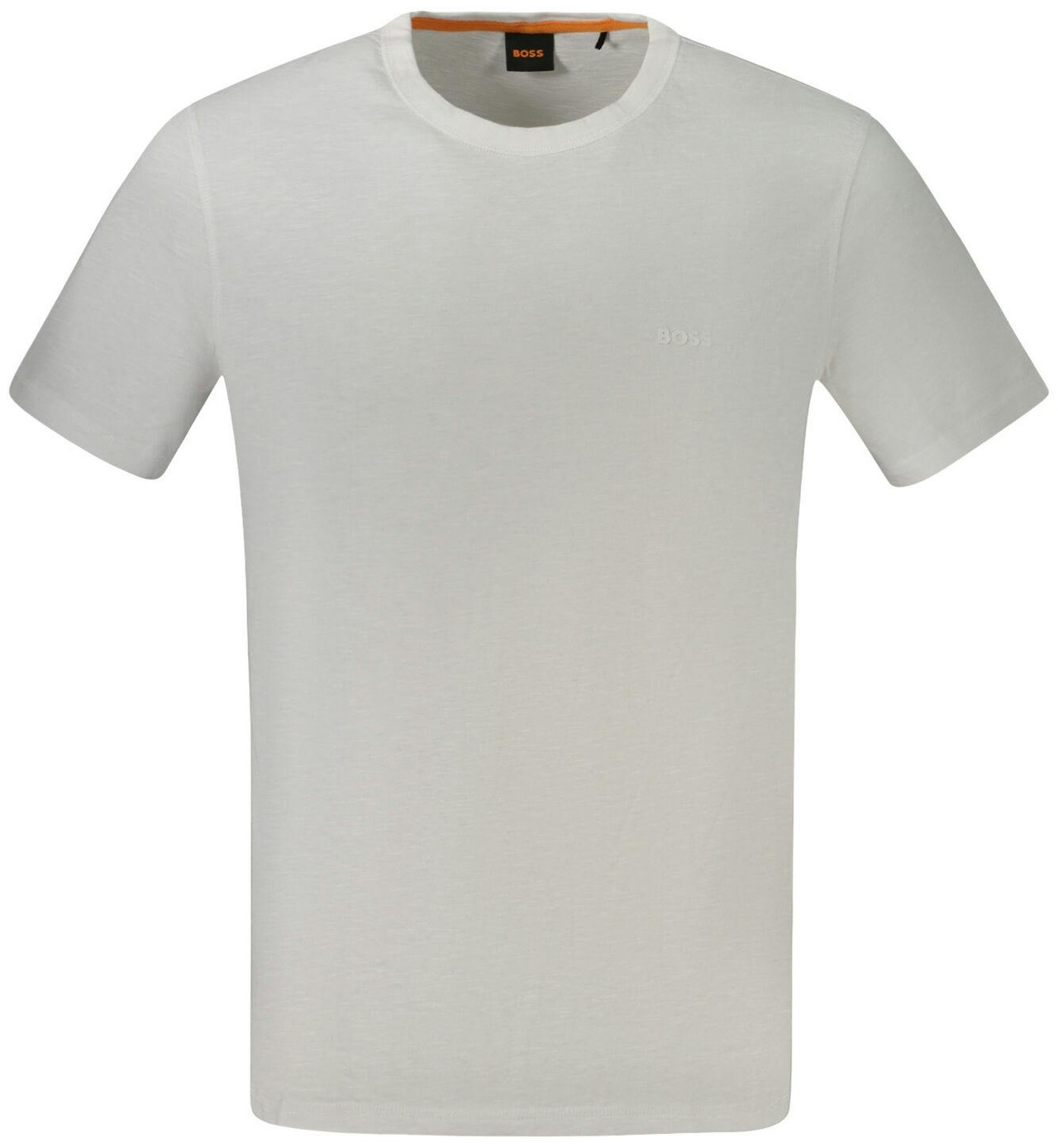 Camiseta blanca básica de algodón y elastano