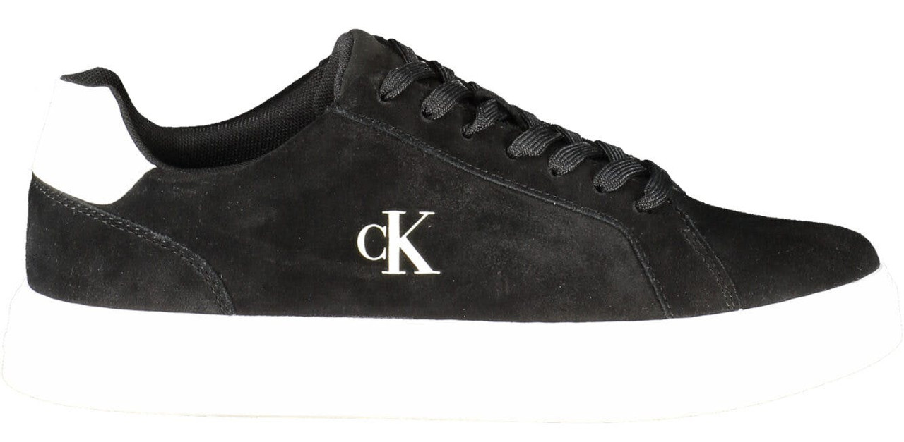 Men's leather and polyester sneakers