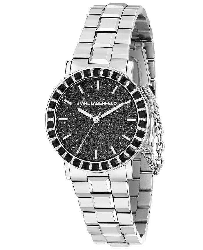 Reloj Crystals con caja de acero inoxidable y esfera negra