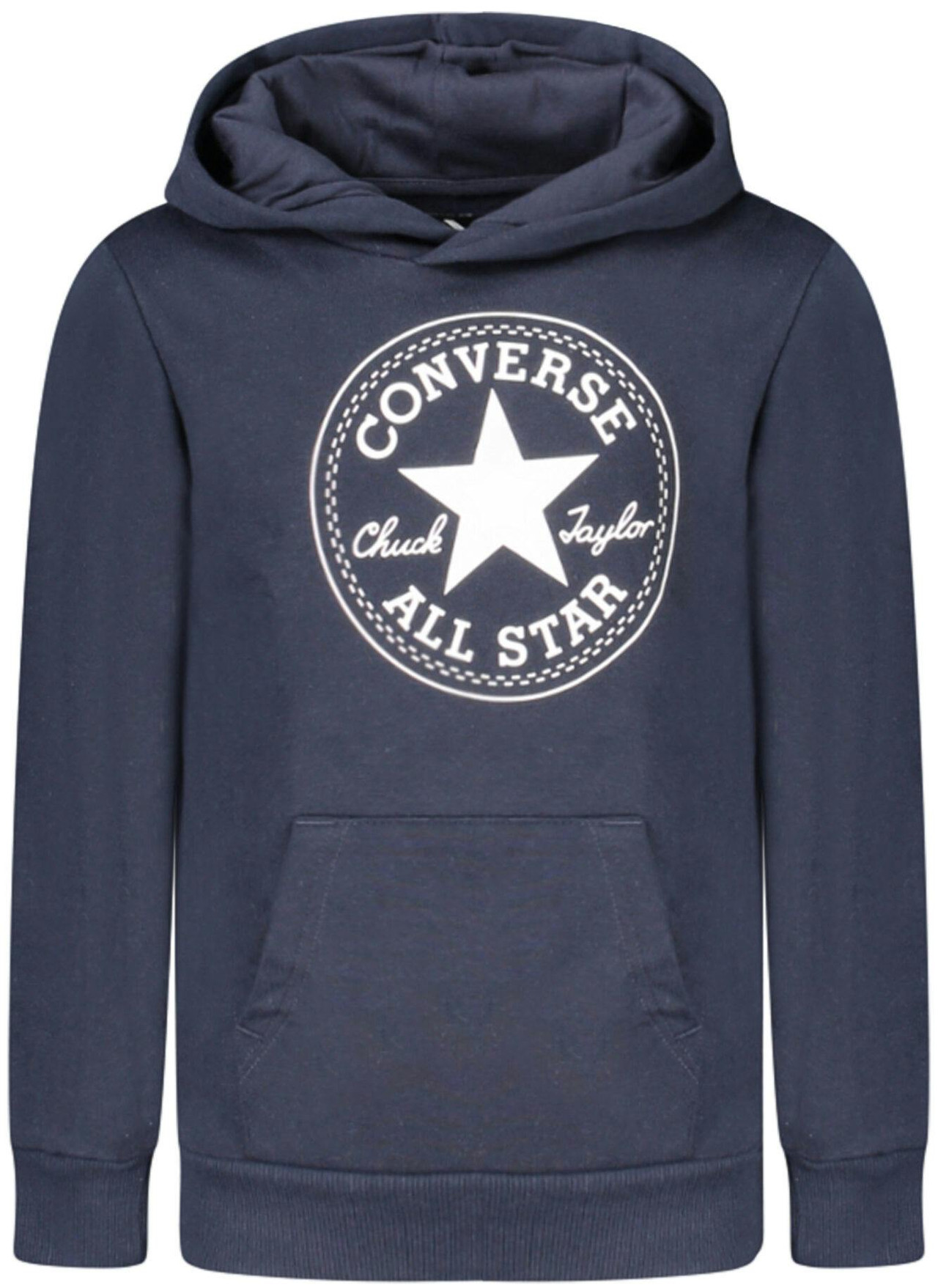 Hooded sweater in cotton and polyester blue