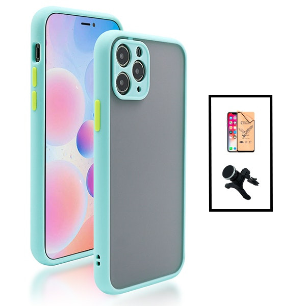 Shockproof case, CeramicGlass protector and magnetic car mount for iPhone 14