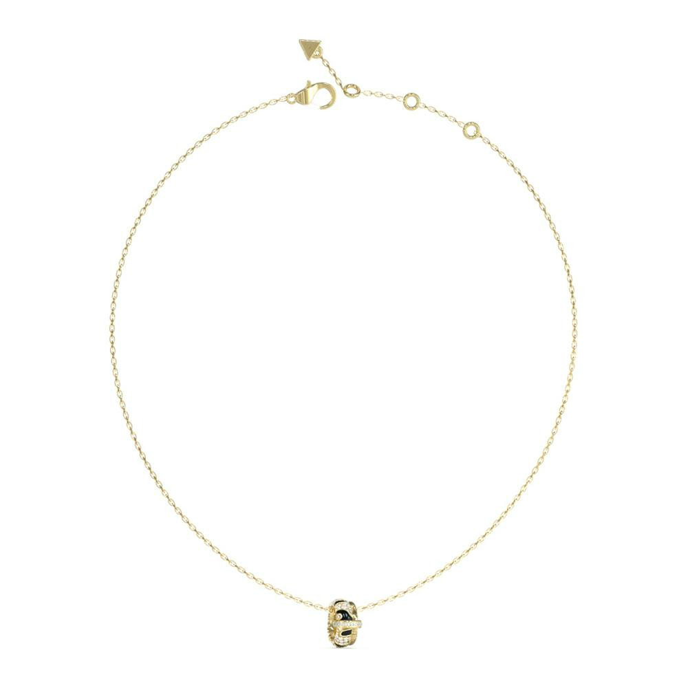 Collar con colgantes y piedras en acero inoxidable dorado y negro