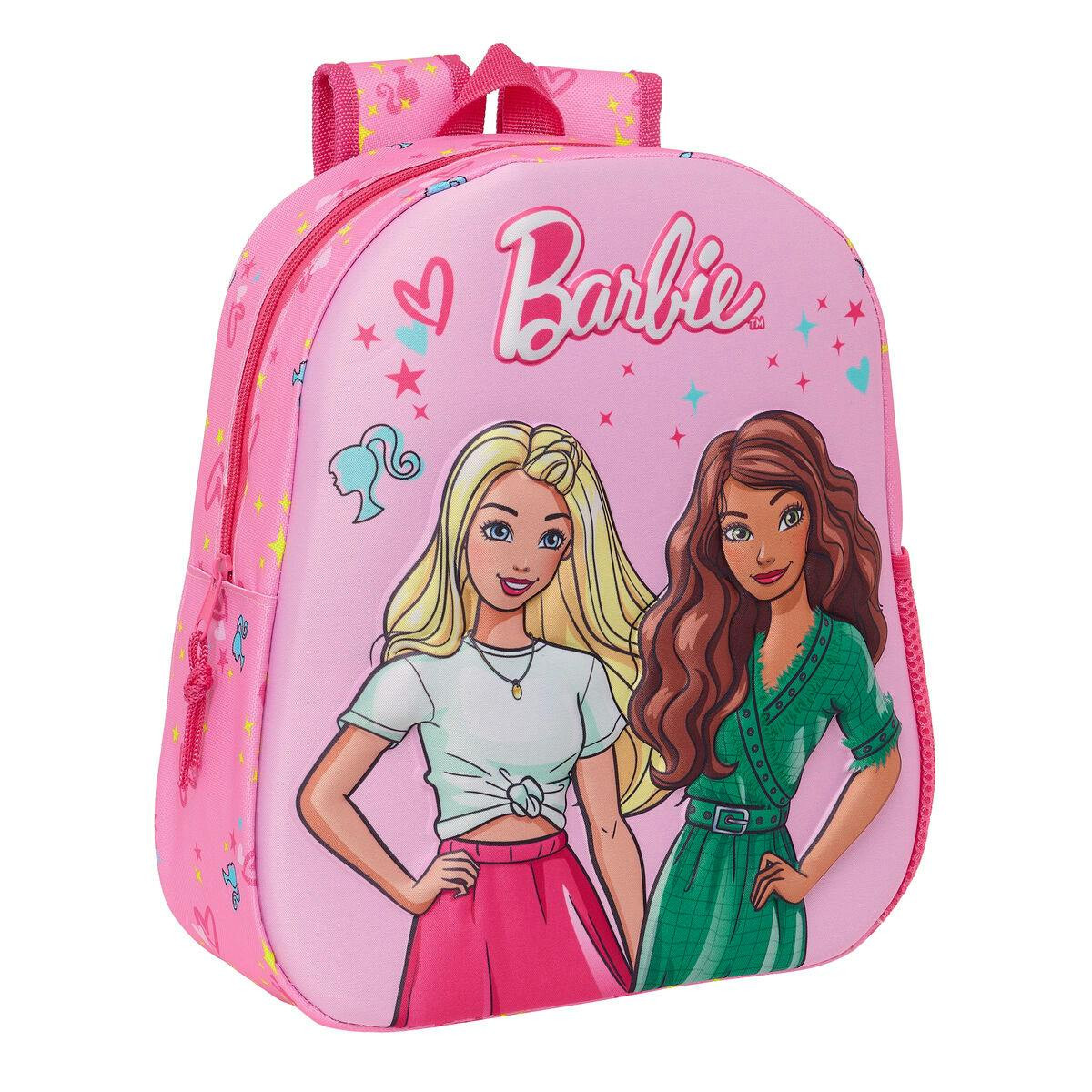 BARBIE 3D school backpack in polyester fuchsia