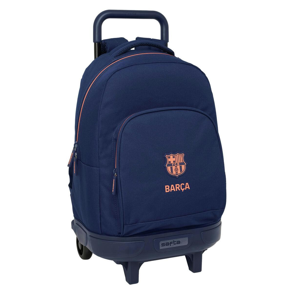 Mochila escolar azul marino en poliéster 600D con bolsillos y porta botellas
