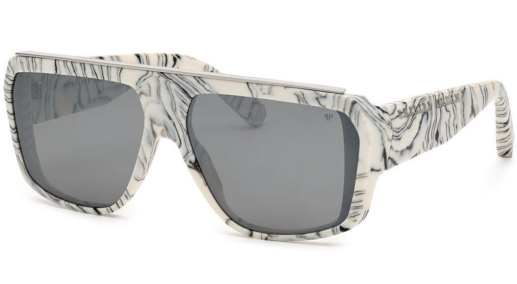 Gafas de sol redondas de policarbonato con lentes plateadas