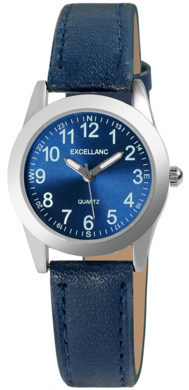 Reloj de mujer en metal con correa imitación cuero
