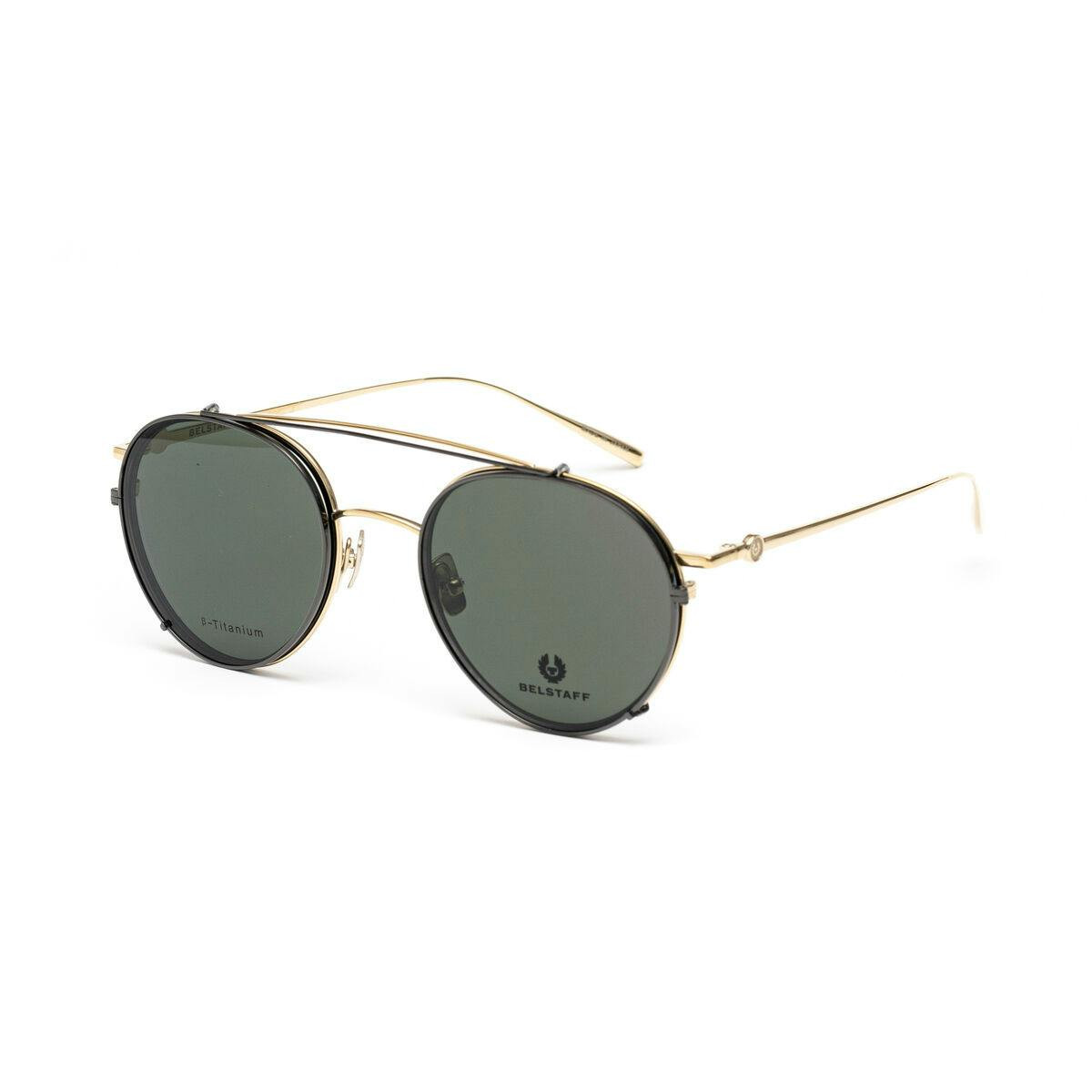 Eyeglass frame with gold clip-on