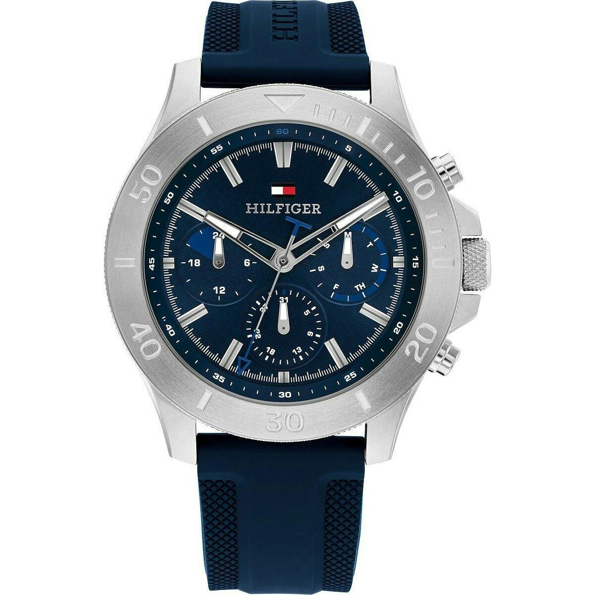 Reloj casual 1792112 acero con correa de caucho azul