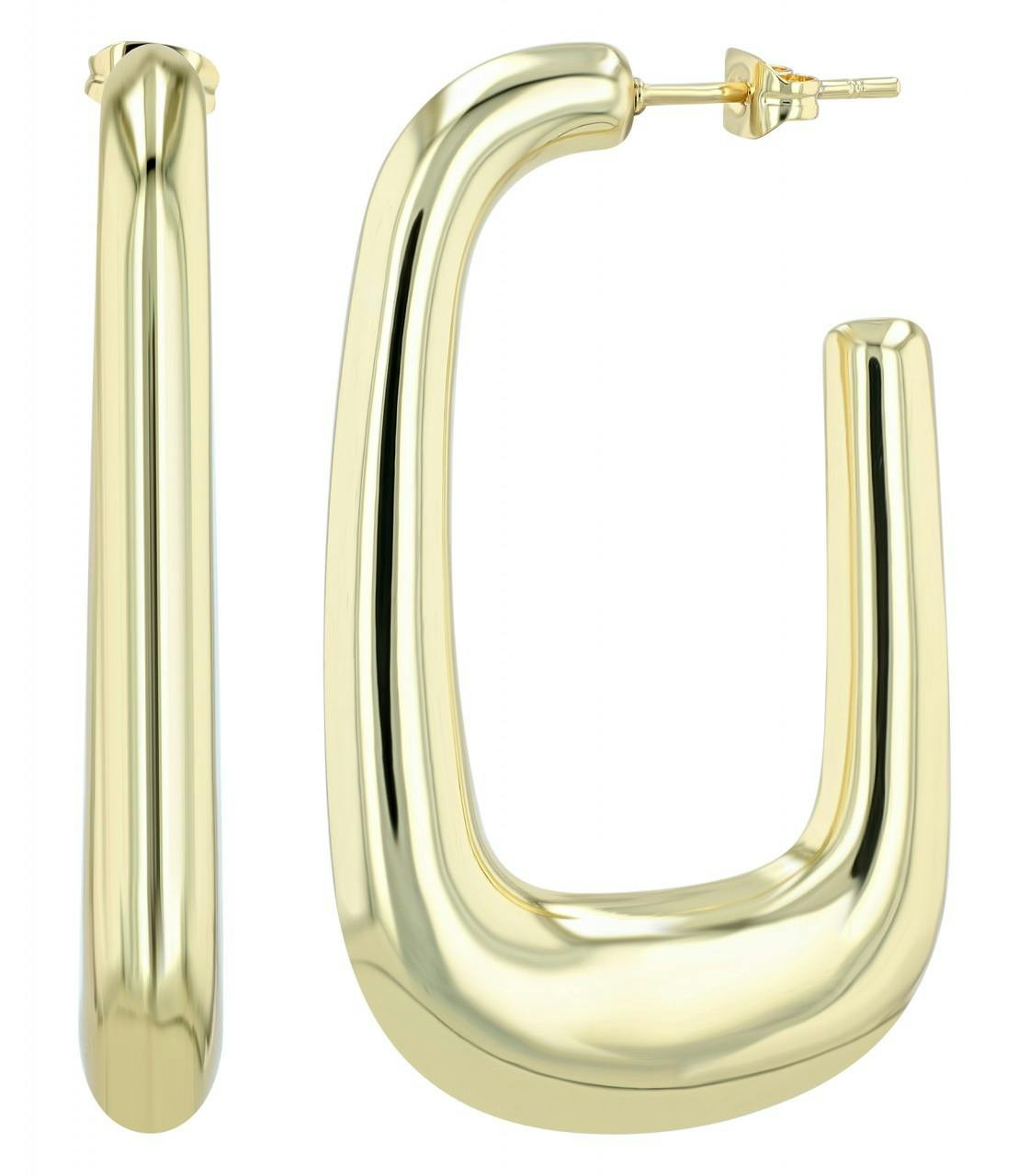 Half-hoop stainless steel gold earrings