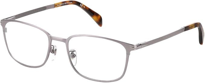 Montura óptica rectangular acero inoxidable gris con estuche de marca