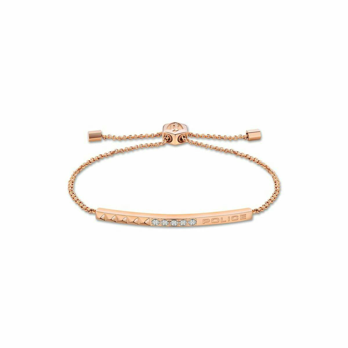 Pink stainless steel adjustable women's bracelet