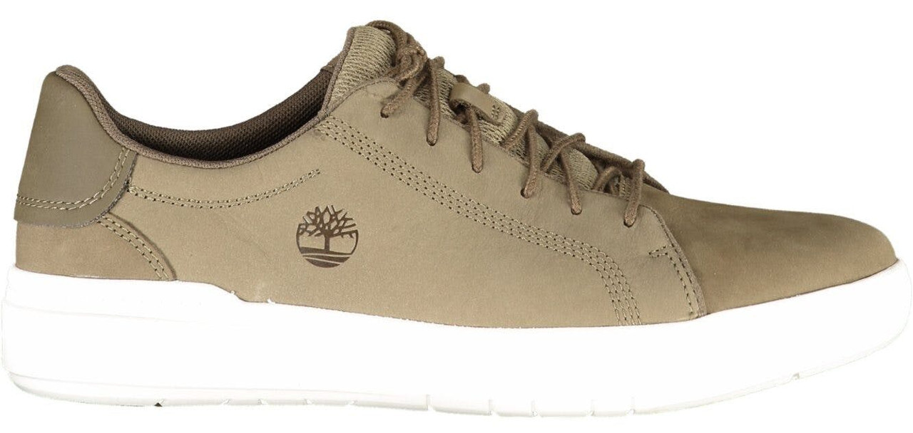 Zapato deportivo verde para hombre en piel y poliuretano