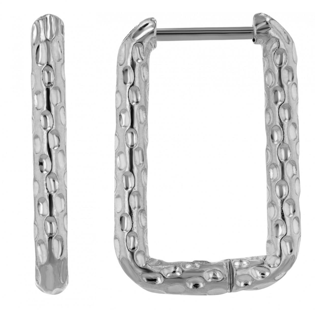 Stainless steel hoop earrings with fold-over clasp