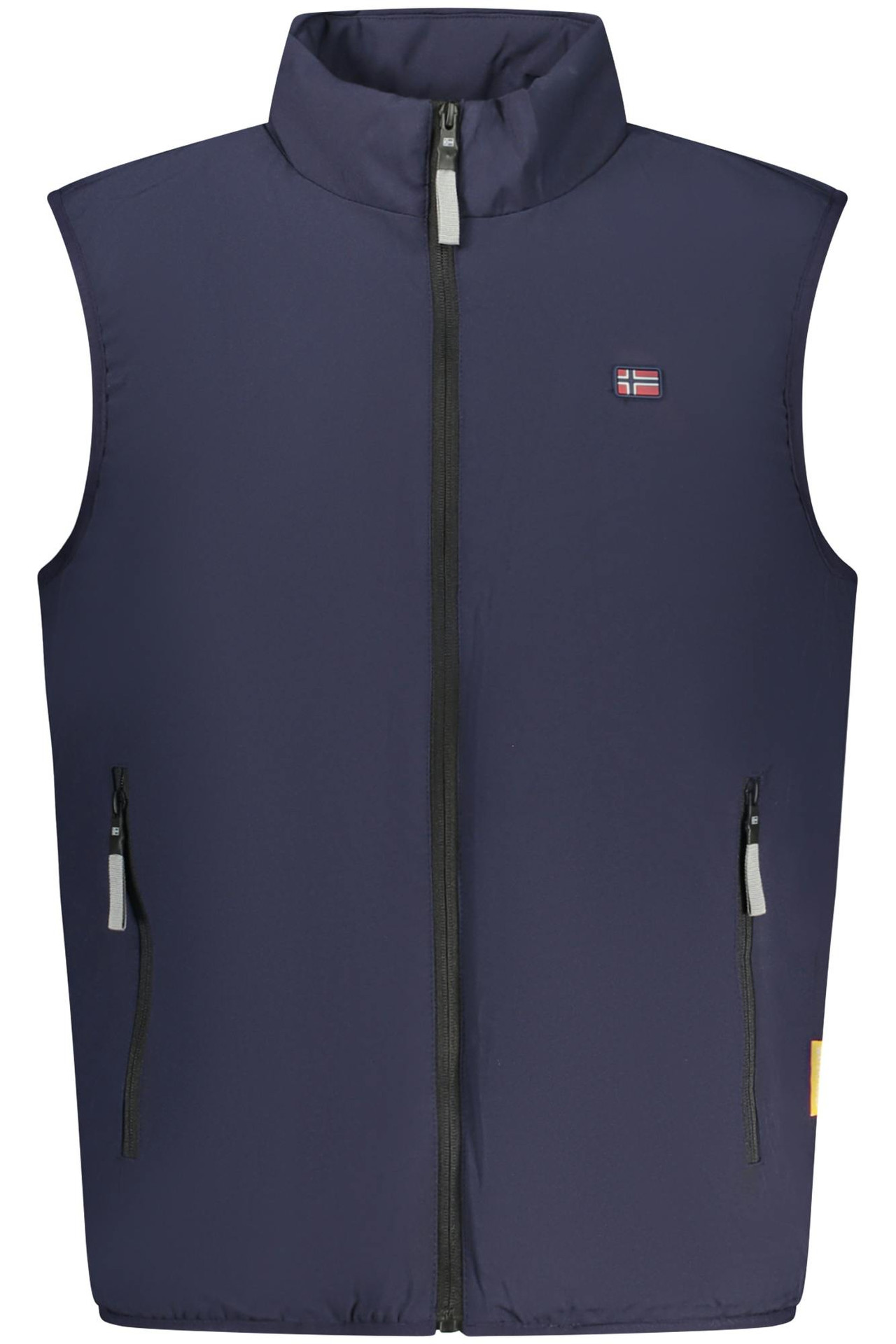 Sleeveless polyester vest with polar mesh lining