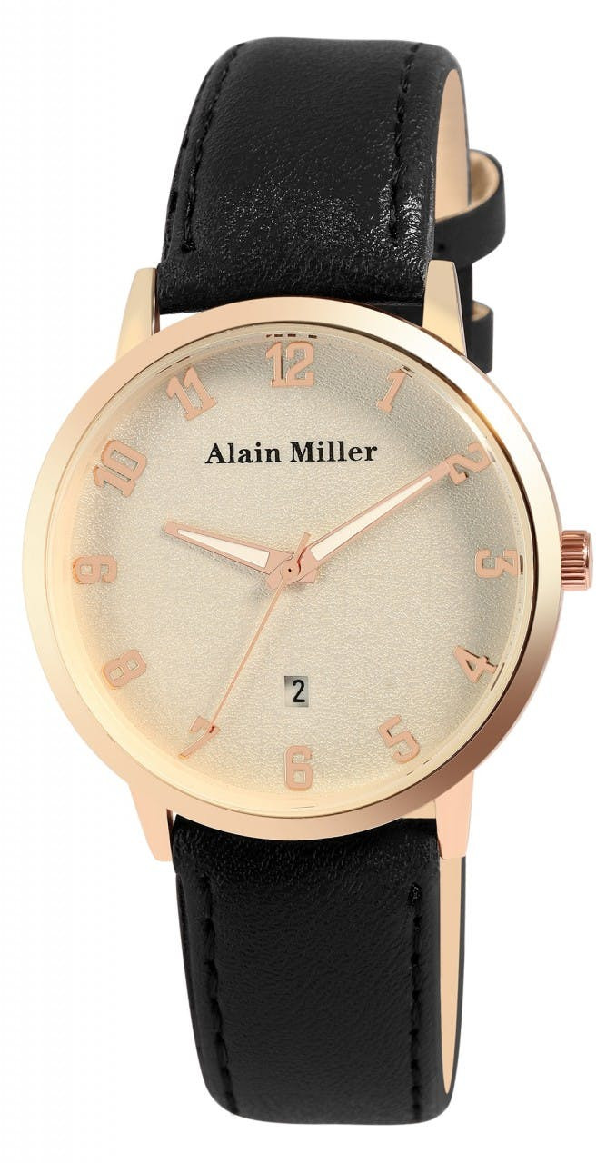 Men's Watch with Synthetic Leather Strap and 42 mm Steel Case