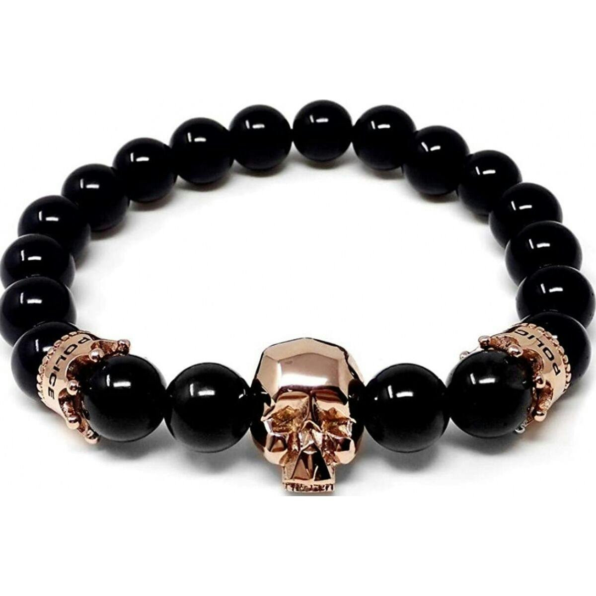 Adjustable black resin bracelet