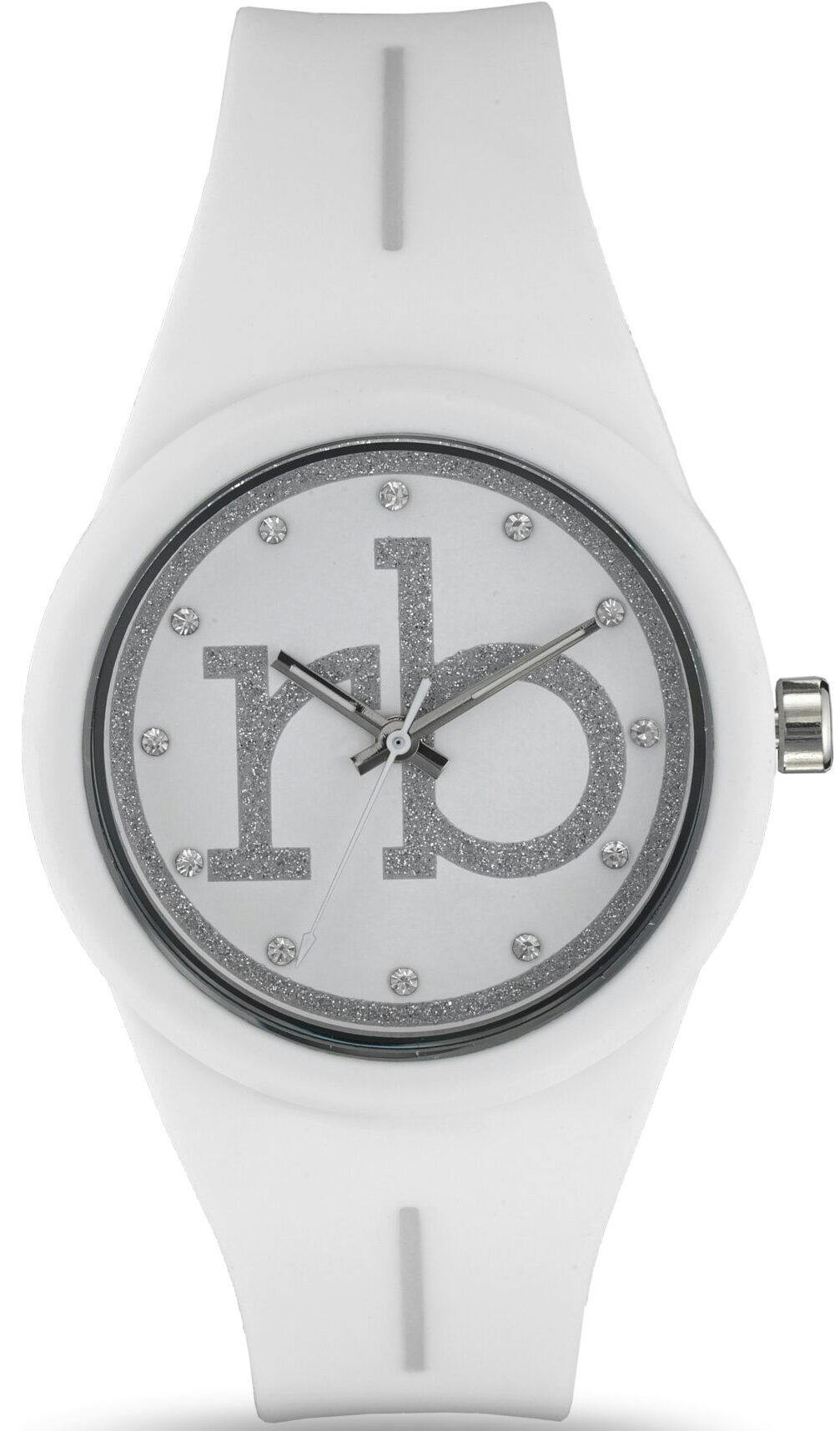Reloj Jam con correa de silicona y esfera plateada