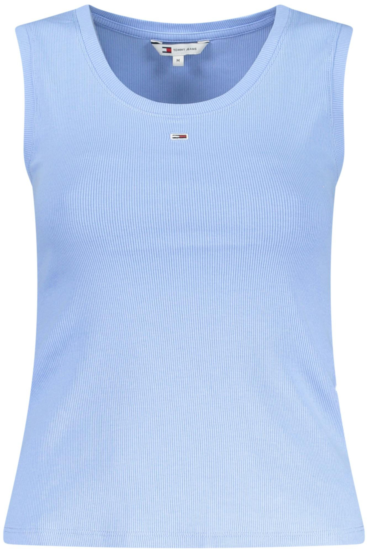 Jersey acanalado azul claro en algodón y elastano