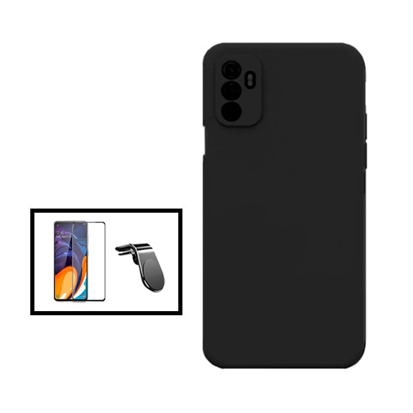 Kit cristal templado Full Cover con funda de silicona y soporte magnético para Oppo A11s