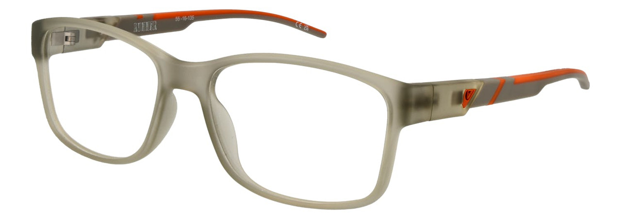 Montura óptica de nailon aro completo gris y naranja