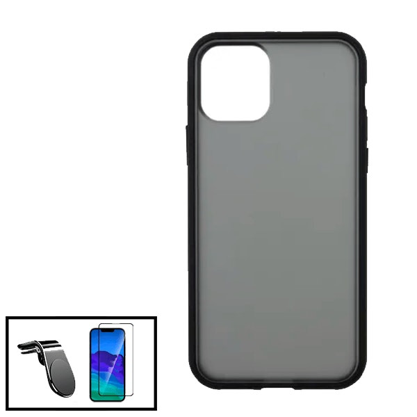 Funda antichoque ahumada para iPhone 13 Pro Max con protector 5D y soporte magnético