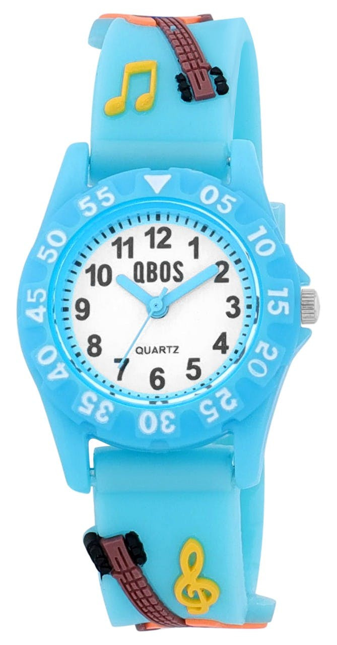 Reloj infantil silicona esfera blanca correa azul