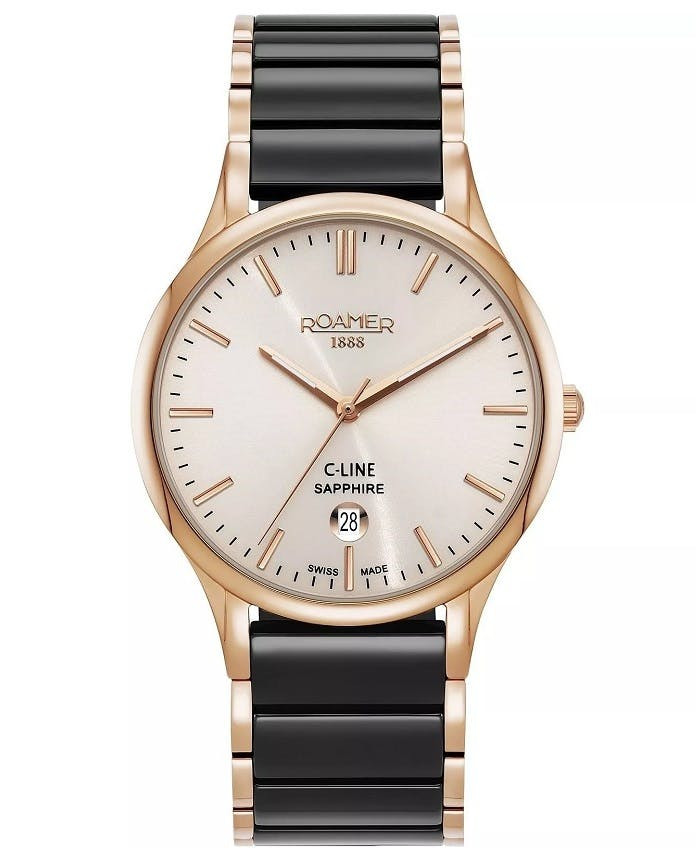 C-Line Gents cristal de zafiro caja acero pulsera cerámica reloj
