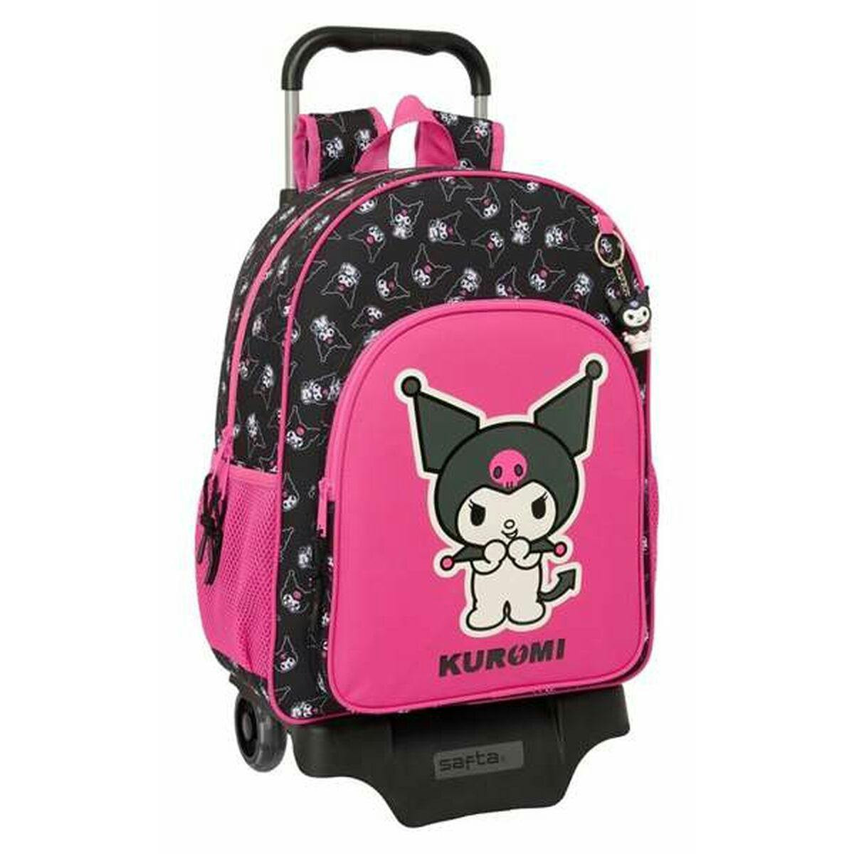 Kuromi school backpack with wheels in polyester