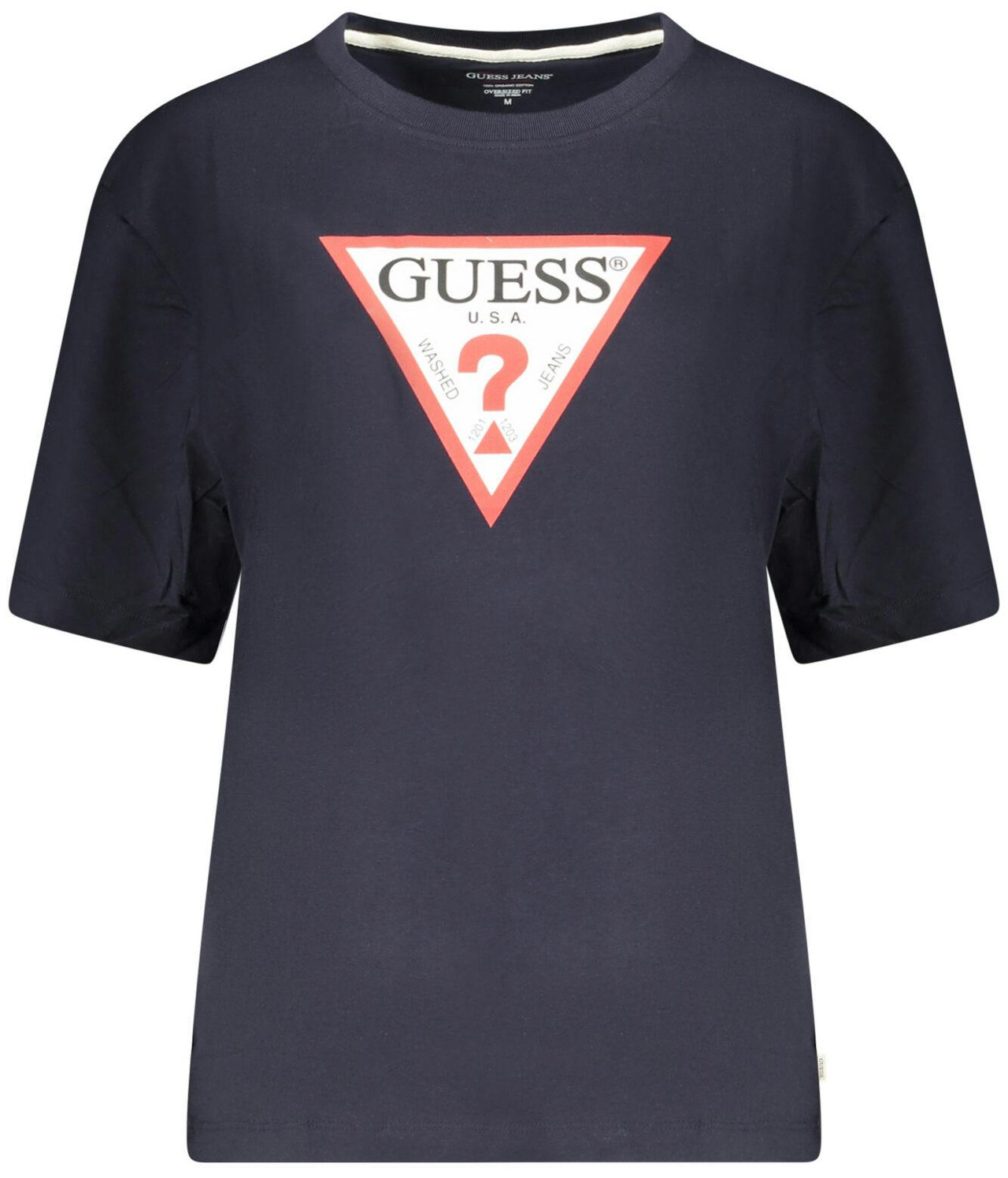 Camiseta de algodón orgánico con logotipo, azul