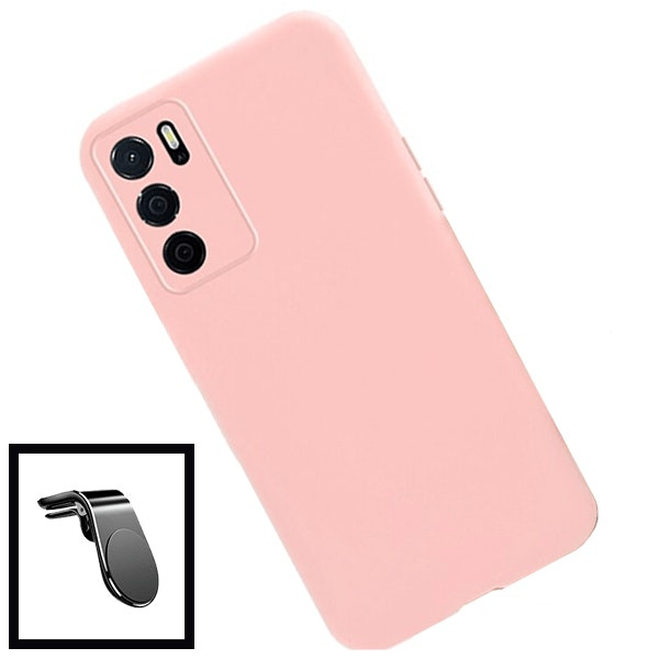 Kit cristal templado + funda silicona líquida y soporte magnético para Oppo A16s