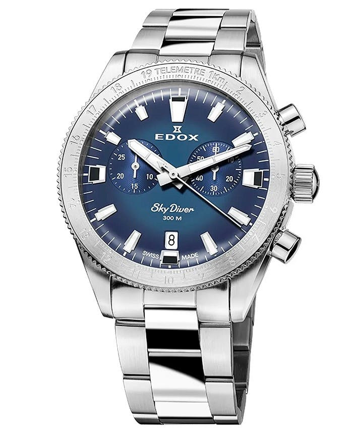Skydiver Chrono Reloj Cuarzo Acero Esfera Azul Zafiro