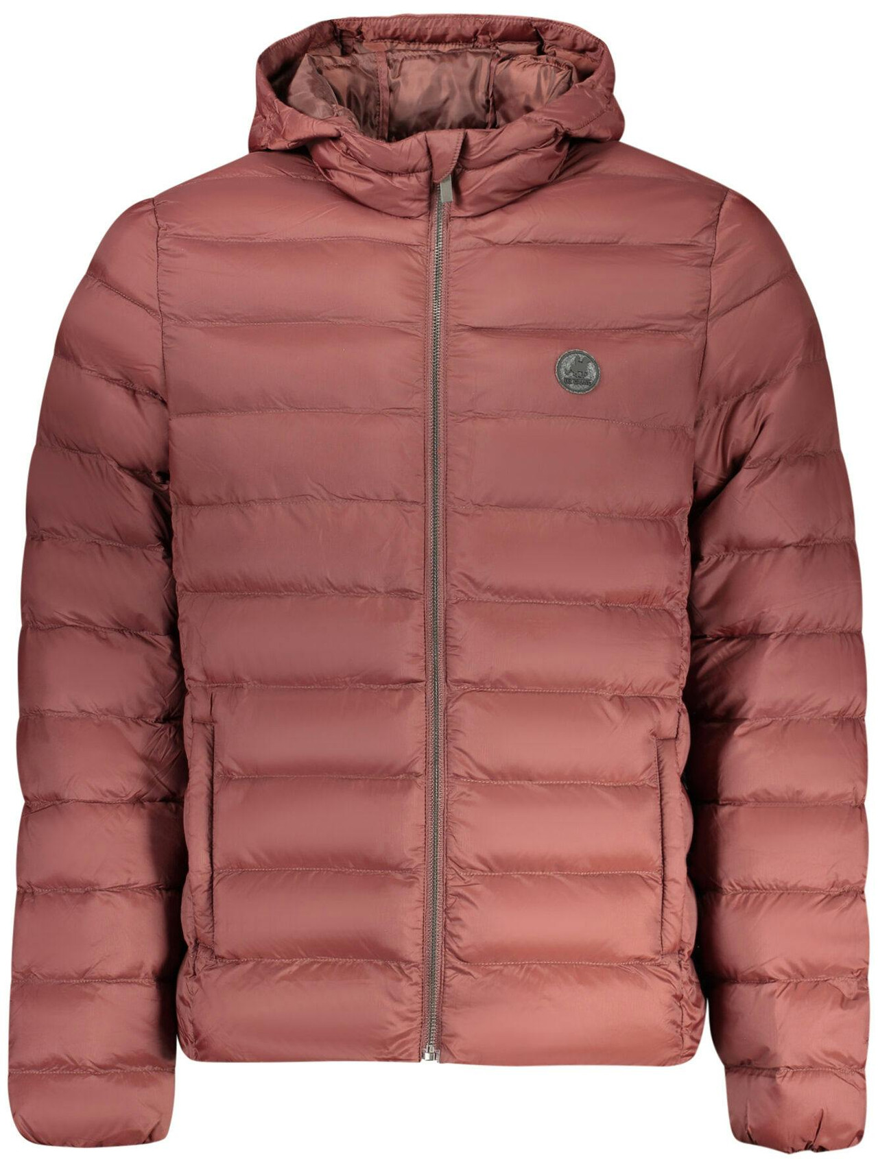 Hooded padded jacket in polyester red
