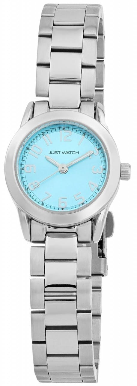 Reloj femenino de acero inoxidable con esfera transparente