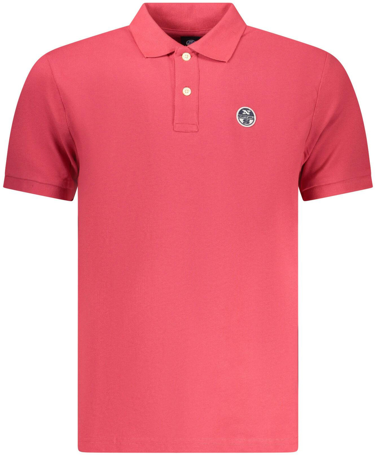 Polo de hombre en algodón con cuello polo y 2 botones, rojo