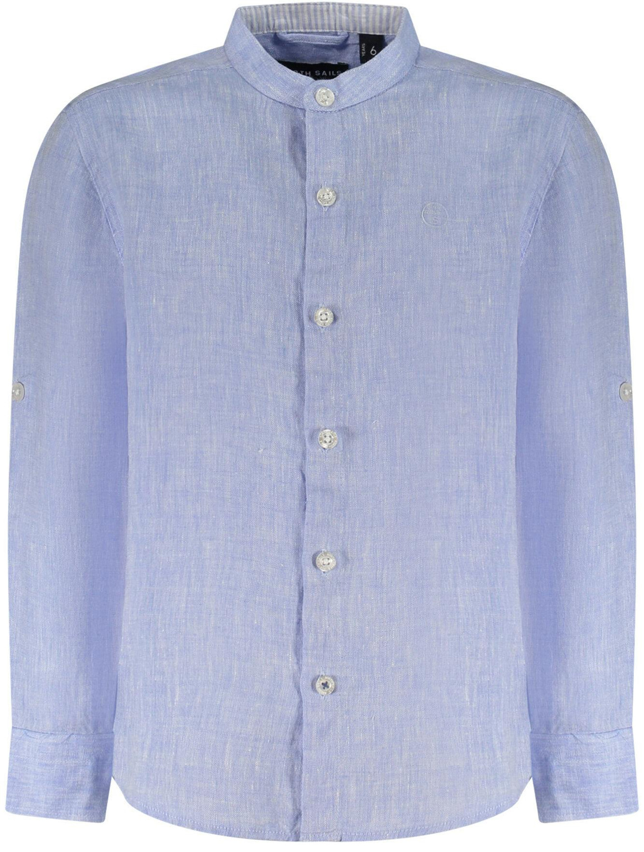 Light blue long-sleeve linen shirt