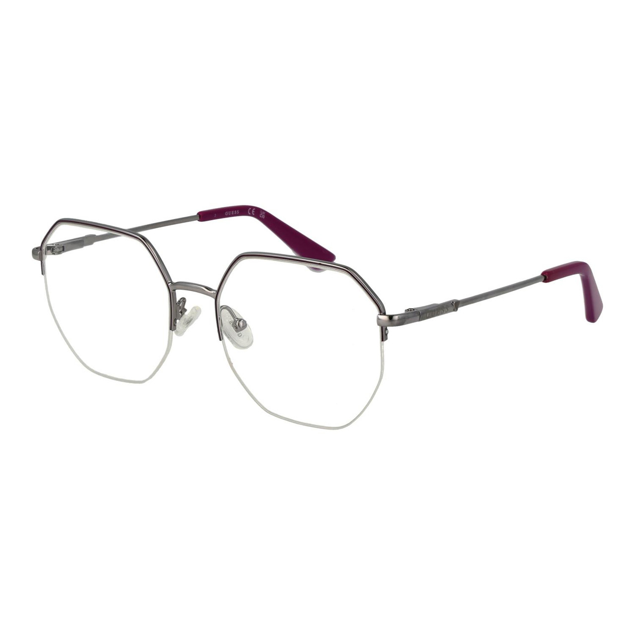GUESS semi-rim rectangular optical frame GU2935 burgundy