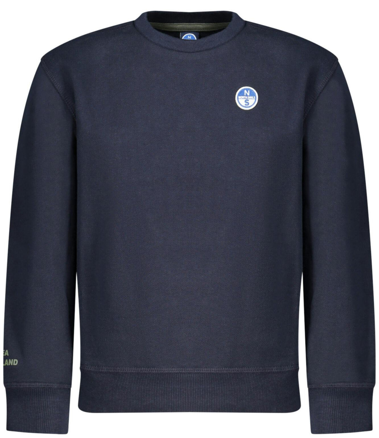 Sudadera azul de felpa para niño con cuello redondo