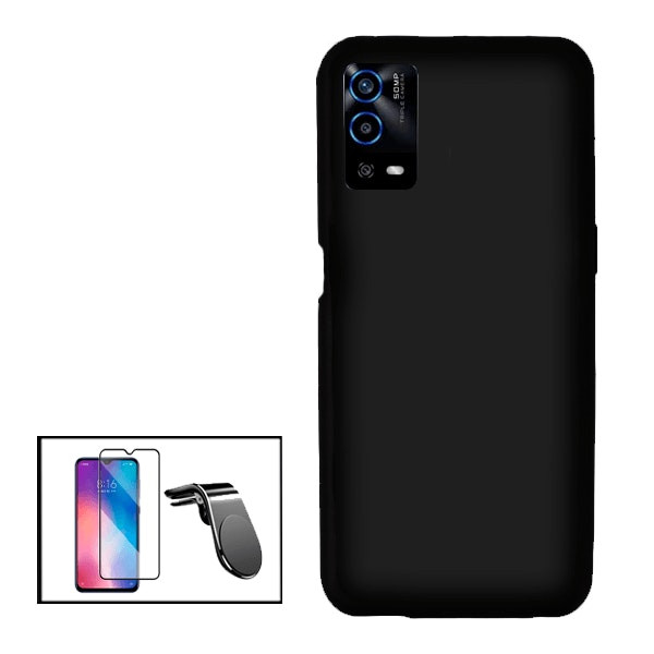 Kit: Vidrio Templado Full Cover 5D y Funda Silicona Líquida para Oppo A55