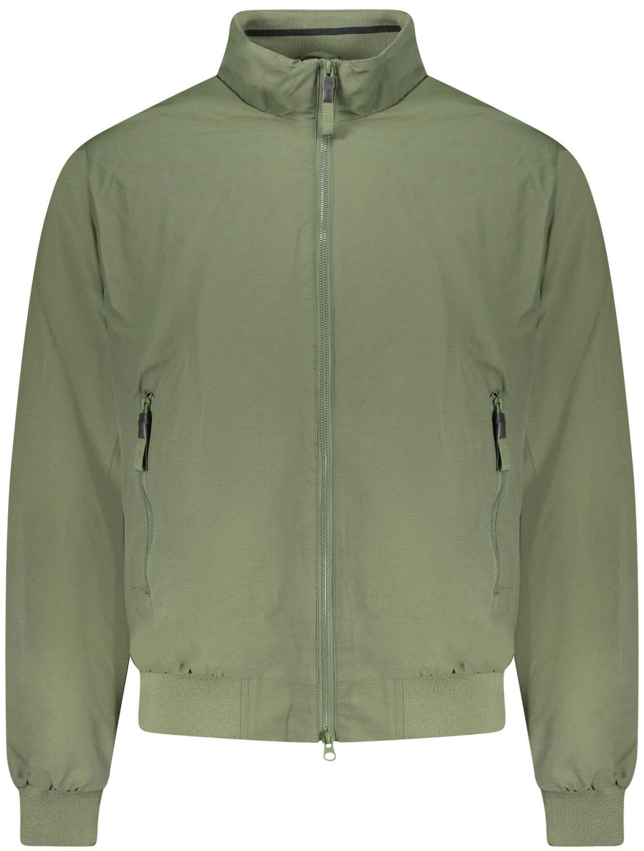 Chaqueta con forro polar y cremallera frontal verde