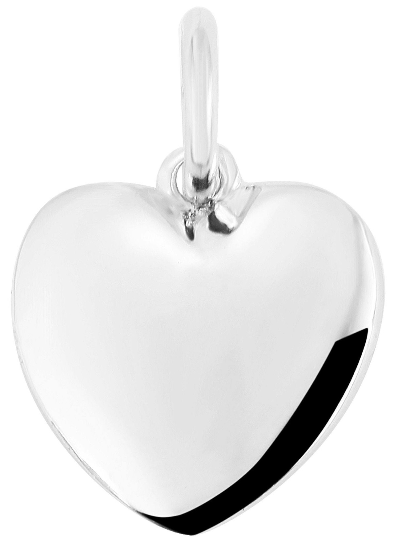 Heart-shaped 925 sterling silver pendant rhodium plated