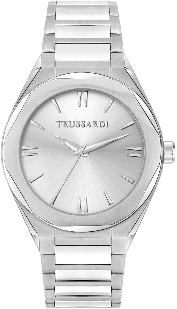Reloj de pulsera masculino en acero con esfera blanca