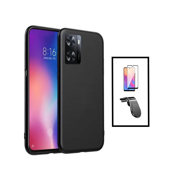 Vidrio Templado Full Cover 5D y Funda de Silicona Líquida para Oppo A57s