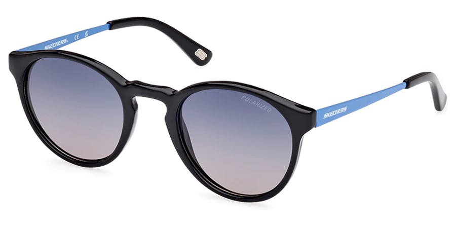 Gafas de sol redondas polarizadas Skechers montura negra lentes grises