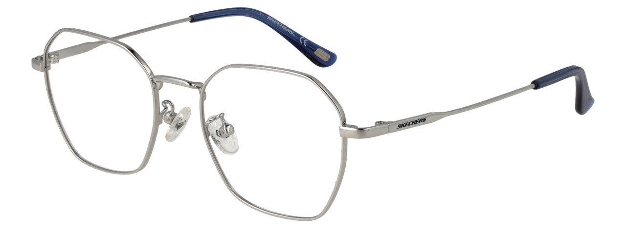 Montura óptica cuadrada de metal Skechers plateada